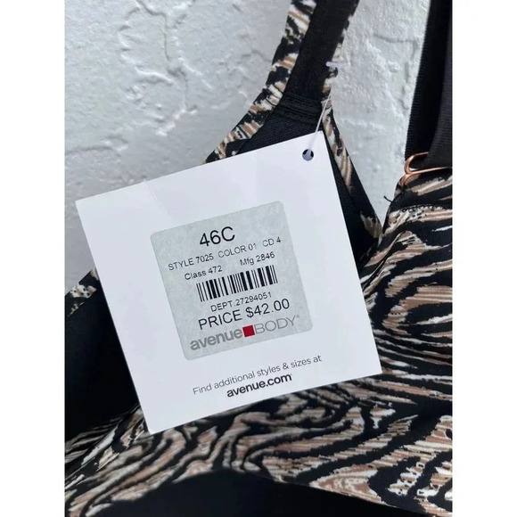 The Perfect Plunge Womens Padded Tiger Print Bra Sz 46c - Picture 5 of 6